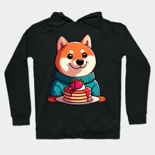 Shiba Inu Loves Strawberry Pancakes Hoodie